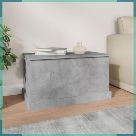 816508 Bote de rangement gris béton 70x40x38 cm bois d'ingénierie (1/5)