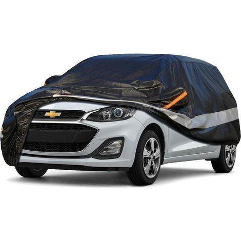 Autoabdeckung 10-lagig wasserdicht atmungsaktiv für Chevrolet Spark (1997-2022) Schwarz (1/5)