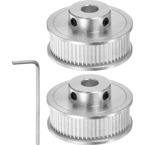 2pcs 2GT Tendeur Poulie 60 Dents 8 mm Alésage Argenté (1/4)