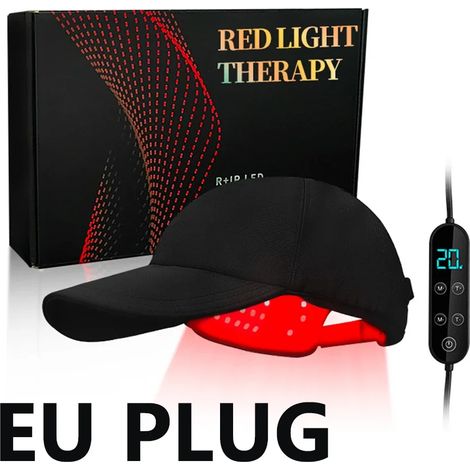 (180 lumières LED, norme européenne) Bonnet de luminothérapie rouge, avec 180 perles LED intégrées, bonnet laser pour la croissance des cheveux. (1/5)