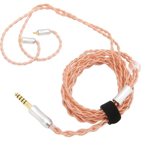 Câble de remplacement pour écouteurs intra-auriculaires : prise jack 4,4 mm, 2 broches, 4 conducteurs, plaqué argent, longueur 1,2 m (3,9 pi). (1/5)