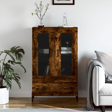 Highboard Räuchereiche 69,5x31x115 cm Holzwerkstoff (1/5)