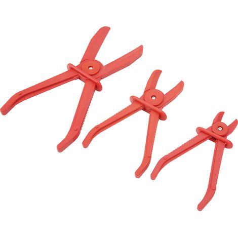 Pince coupante pour tuyau en plastique (3 pièces) avec poignée antidérapante (rouge) (1/5)