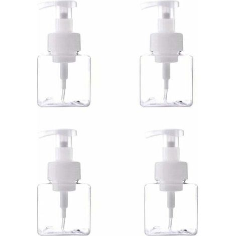 4pcs 250 ml Boîteille de Distribution en Plastique Transparent, Distributeur de Savon Manuel, Boîteille de Distributeur de Savon, Adapté au Savon Liquide et au Désinfectant pour Les Mains-Fei Yu (1/4)