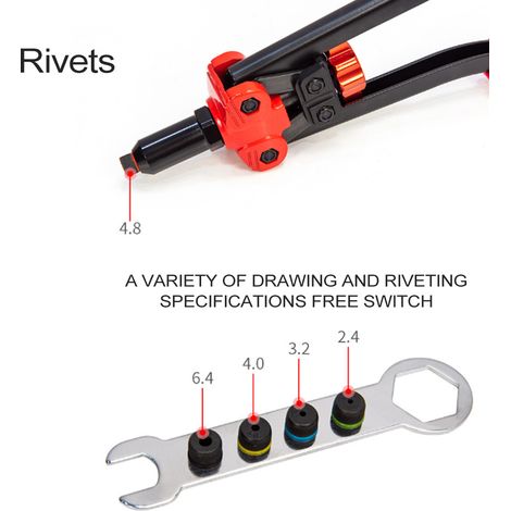 Kit d'outils écrous rivetés avec 10 rivets et 10 écrous à sertir, assortiment pour tôle et automobile, coffret robuste (1/5)