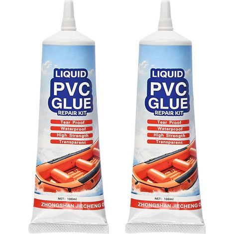 2pcs 50ML PVC Adhesive Repair Glue, Waterproof Clear Sealant with Strong Bond for Pools, Pipes and Tents (1/5)