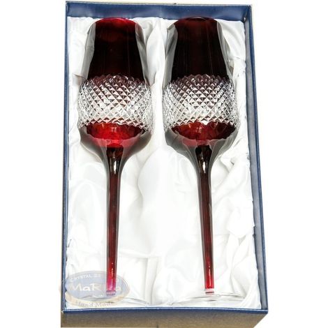 Copas de champán de cristal rubí MaRika, 2 unidades (1/5)