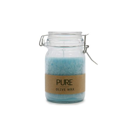 Bougie Pot Cire Pure Olive 120x70 - Turquoise- Vendu par 1