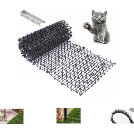 Tapis Anti-Chat avec Pointes,200 30cm Tapis de Dissuasion répulsif pour Chat Chien Animal,avec 8 Ancrages au Sol en Forme de U, Répulsif Chats Chiens Naturel & Écologique pour Jardin, Clôtures,TRIMEC (1/5)
