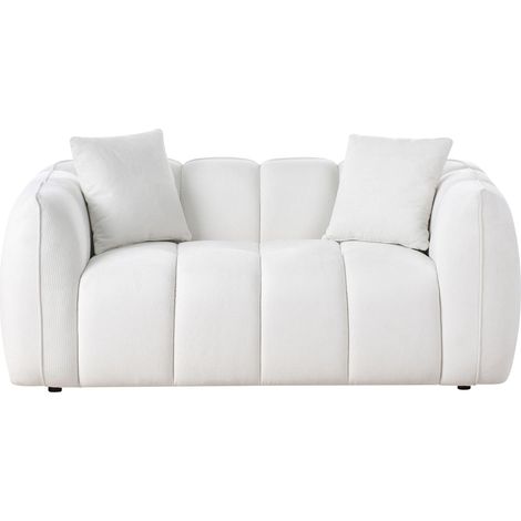 Sofa 2-Sitzer NESS Stoff Cremeweiß