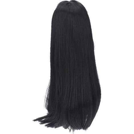 Perücke für 20-23 cm große Puppen, hitzebeständige Kunstfaser, glattes schwarzes Haar, 1/3 DIY-Ersatz (1/5)
