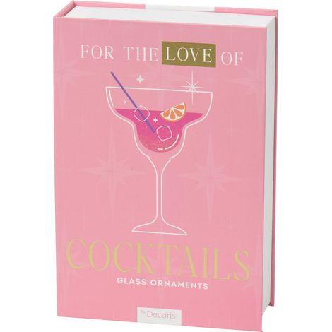 Pendente libro cocktail in vetro glitter D 4,8 cm colori modello assortito Peraga Christmas