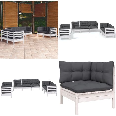 7-tlg. Garten-Lounge-Set mit Kissen Kiefer Massivholz - Garten Lounge Set - Kiefernholzmöbel - Outdoor Möbel - Gartengeräte - Loungemöbel - Home & Living (1/5)