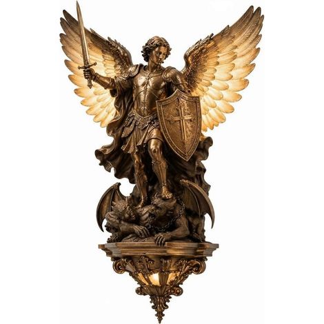 Applique murale Archangel ornement en plumes bronze 25 x 17 x 8 cm (1/5)