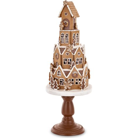 Décoration de sapin de Noël LED marron, plastique blanc 60x23x23 (1/5)