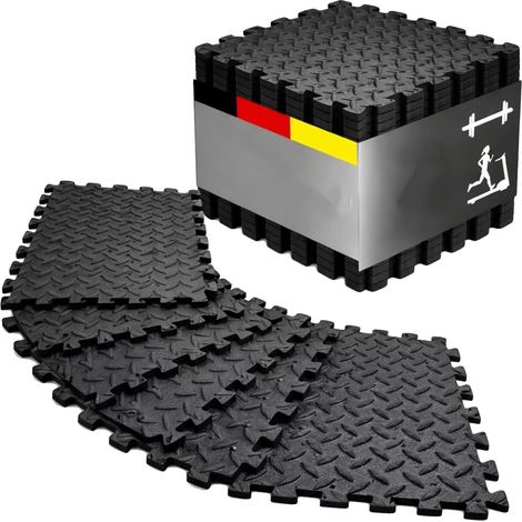 Schutz-Fitnessmatten, rutschfestes Design, Schallabsorption, schwarz (1/2)