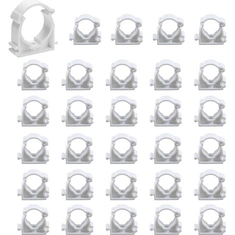 30 Clips de Tuyau,PPR,Blancs,20mm,Support Fixation U,Cuisine,Salle de Bain,Jardin (1/5)
