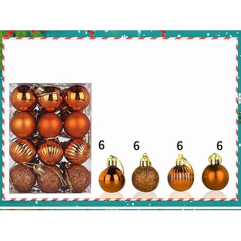 Boule de Noël de 3 cm à suspendre pour sapin, décoration de fête pour la maison, ornements de Noël (1/4)