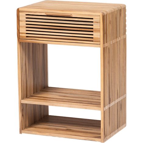 Amadeus - Table de chevet en teck recyclé L45 cm Calopsite (1/3)