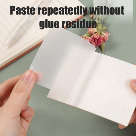 Lot de 6 blocs de 300 feuilles adhésives transparentes, notes repositionnables imperméables, papiers autocollants pour marquage, sans résidu, format pratique (1/5)