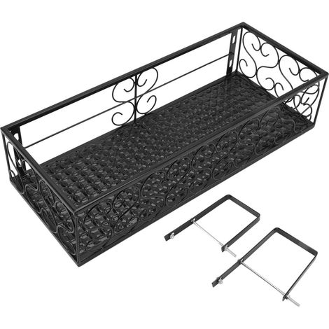 Support mural pour plantes de balcon, étagère à succulentes pour fenêtre intérieure, pot de fleurs suspendu en fer forgé adapté aux rambardes de 10,5 cm