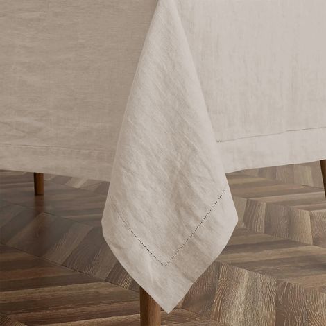 Tovaglia Da Tavola In Puro Cotone Rettangolare Tinta Unita Elegante Copritavolo Moderna Sala Da Pranzo Cucina Soggiorno Salvatavolo Panna - 6/8Posti140x180Cm (1/5)