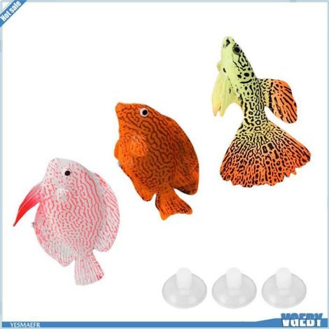 Ashata Faux poissons tropicaux Faux Poisson-ange Guppy en Silicone pour Simulation D'aquarium, Poisson animalerie decoration (1/5)
