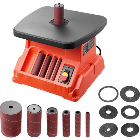 Ponceuse à Broche Oscillante d'Établi 2000 tr/min Course 16 mm, 6 Manchons 12,7 mm 19 mm 25,4 mm 38,1 mm 50,8 mm 76,2 mm, Table Travail 390x415 mm pour Travail Bois, Ponçage Artisanal, Bricolage (1/5)
