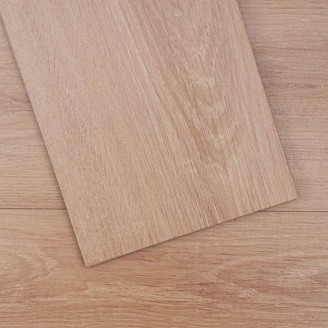 Revêtement de sol en vinyle auto-adhésif 914 mm x 152 mm, 36 dalles de 2,5 mm d'épaisseur à décoller et à coller, grain de bois naturel, pour cuisine, salle à manger, chambre et salle de bain (1/5)