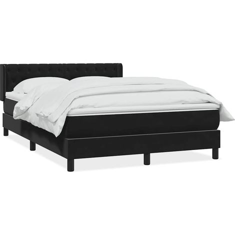 Maison Exclusive - Giroletto a Molle con Materasso Nero 160x210 cm in Velluto