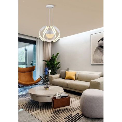 TrAdE Shop Traesio - Lampadario Soffitto Sfera Moderno Led 78w Lampada Luce Calda Fredda Naturale B21 - -Bianco Caldo -