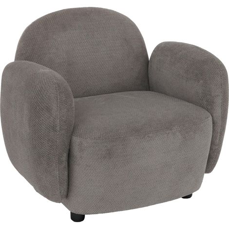 [NON UTILIZZATO] Poltrona HHG-709, sedia lounge/relax/cocktail imbottita, stoffa/tessuto ciniglia (330 g/m²) Öko-Tex, grigio chiaro (1/5)