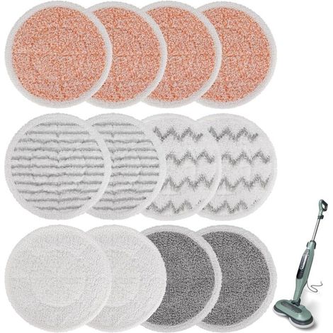 12er-Pack kompatible Pads für Shark S7000, S7201 und S8001 – Ersatzköpfe für Dampfmopps, waschbare Mikrofaser für die Dampfreinigung (1/4)