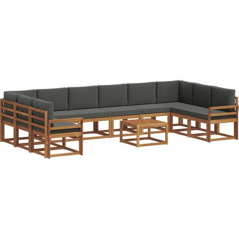 Outdoor Sofa Set with Cushion 11 pcs Natural and Anthracite vidaXL (1/5)
