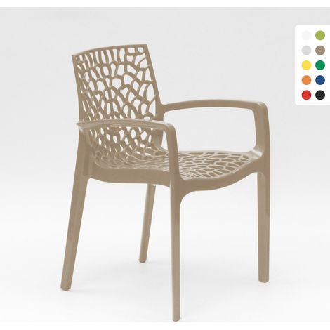 Grand Soleil – Chaise de jardin empilable en polypropylène – Accoudoirs ergonomiques – Résistante aux intempéries – Confort optimal pour professionnels
