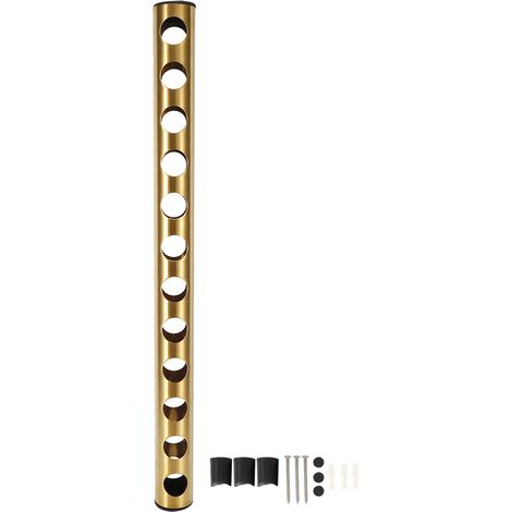 Porte-bouteille de vin rouge Vertical mural en acier inoxydable, support pour fournitures de Bar domestique, or 12 trous