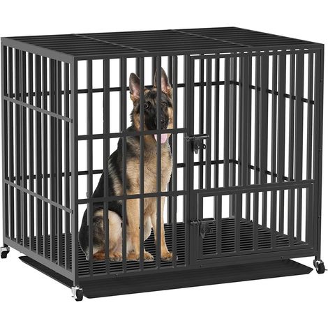 Hundebox XXL Metall mit 3 Türen und Rollen, robust, 117x78x93.5cm (1/5)