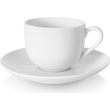 Tazza e piattino Duka Felicia da 130 ml in porcellana bianca (1/5)