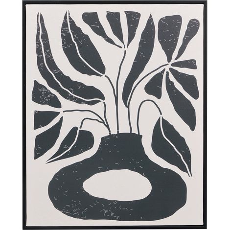 Image dans un cadre noir avec un motif végétal EMBER, 40 x 50 cm (1/2)