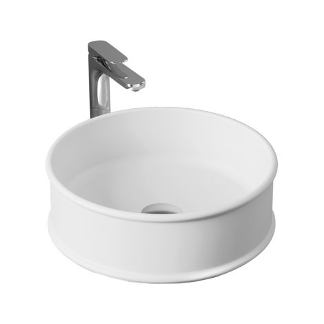 Lavabo Atelier appoggio salvaspazio Ø 44 cm tondo in ceramica (1/2)