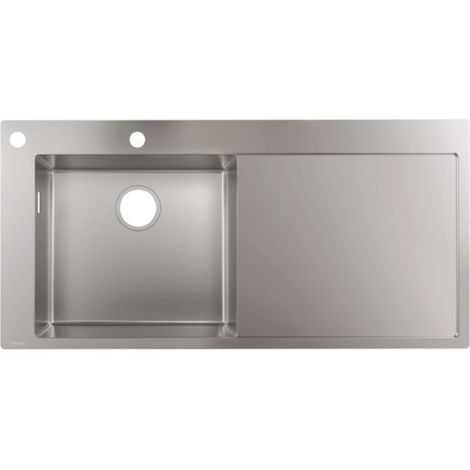 S718-F450 Lavello incasso 450 con gocciolatoio a 2 fori rubinetteria inox (1/3)