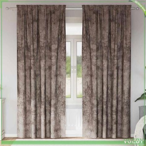 Rideaux en velours - FAFEISY - 4107706 - Cappuccino - 245 x 140 cm - Occultant (1/5)