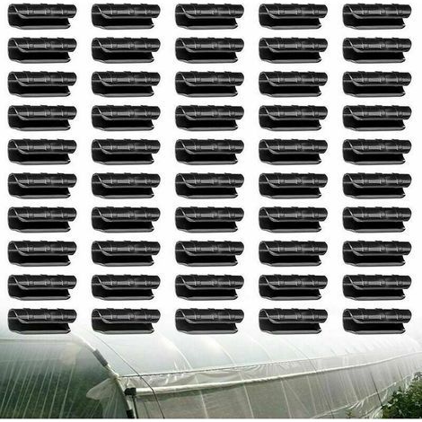 LAN Gewächshaus-Schlauchmembranclips – 50 Stück – Gartenbauclips, Kunststoff-Membran-Rohrverbinder, Befestigungszubehör, Werkzeuge, Gewächshaus, Tunnelgewächshaus, Oberflächenabdeckung, 25 mm (1/5)