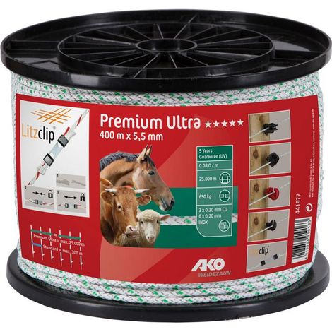 Premium Ultra Seil, 5,5mm,400m weiß/grün 6xniro 0,2+3xCU0,3