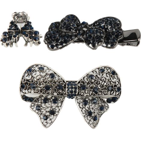 Ensemble de pinces à cheveux à nœud papillon en alliage, style rétro, raffiné et élégant, fabriquées à la main. Accessoires pour cheveux (1/5)