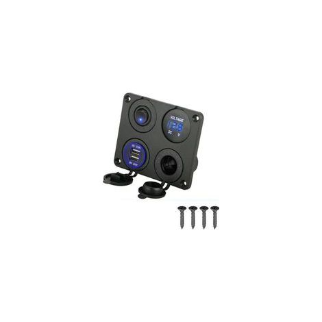 Pannello interruttori 12V, pannello interruttori a bilanciere semplificato ad ampio voltaggio 12-24V per telefoni cellulari (blu) (1/4)