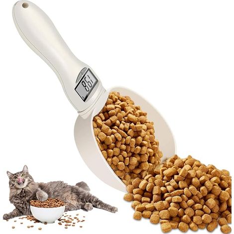 Balance de cuisine numérique avec mesure écran LCD cuillère amovible pour nourriture pour chien lait en poudre épices et aliments (1/5)