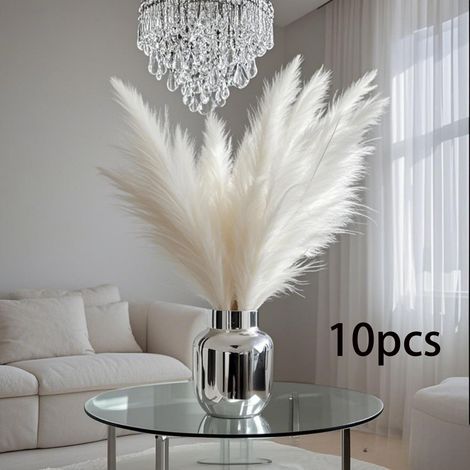 Décoration Artificielle de Roseau à Plumes en Gros, Fleur Éternelle Herbe de Pampa 55cm, Style Nordique Bohème (1/5)