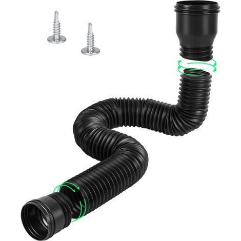 Rallonge Gouttière Flexible, Kit d'extension de gouttière, Ensemble D'Extension Ronde Pour Descente De 80/100 mm, Extension De Descente De 47 à 150 cm (1/4)