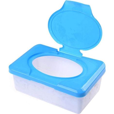 Feuchttücherbox für Babys – 1 Stück – Kunststoff – Auslaufsicherer Deckel – Für Auto, Wohnzimmer, Badezimmer – Rot oder Blau (1/5)